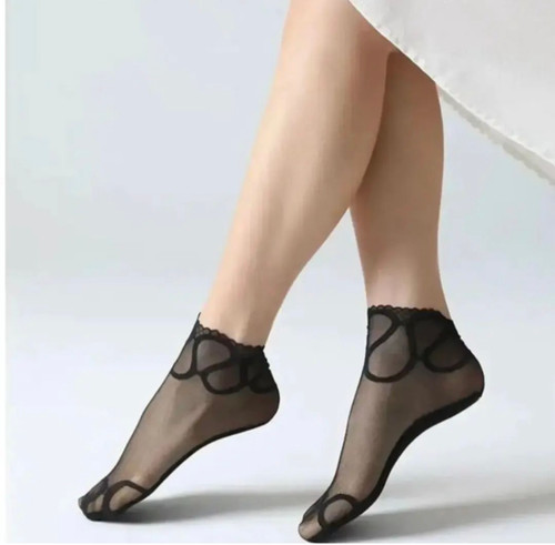 جوراب مجلسی گیپوری طرح هندسی