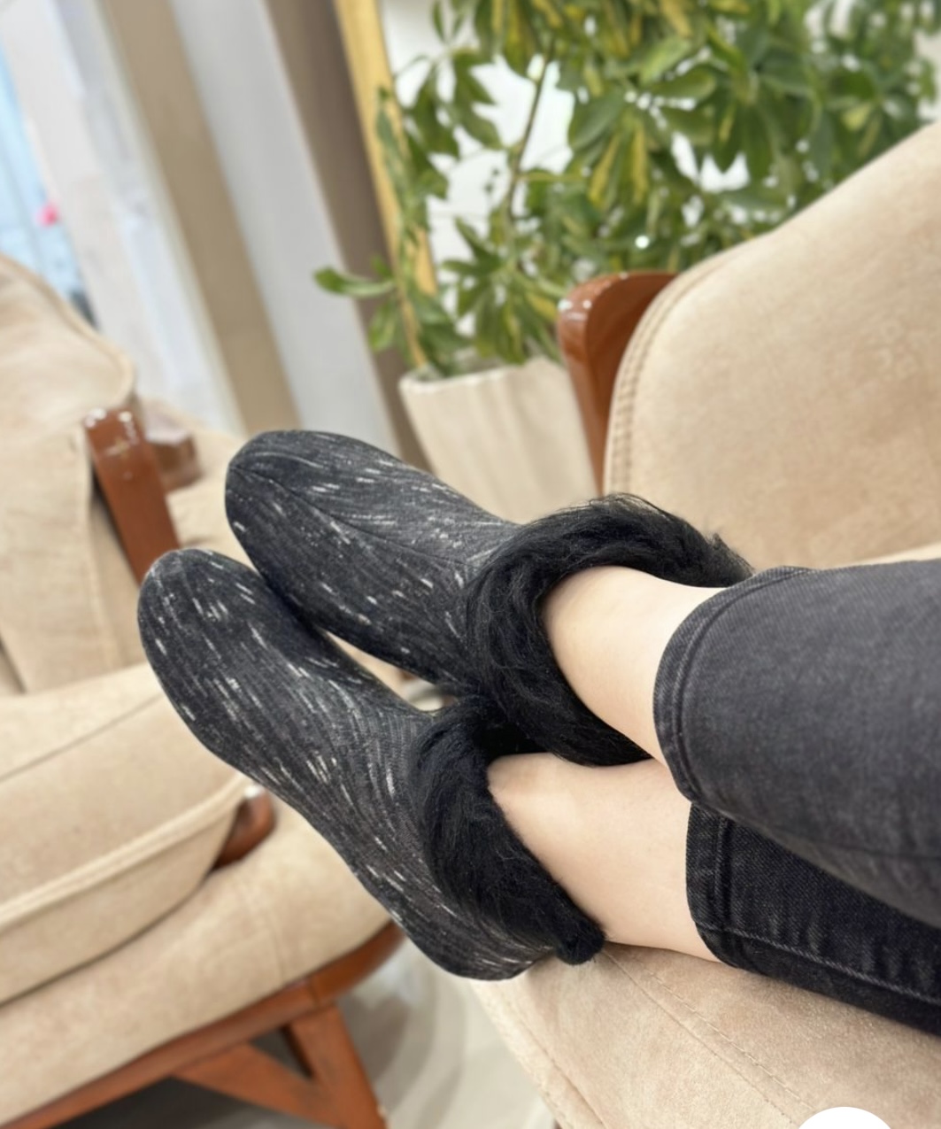 پاپوش مچ خز دار مشکی